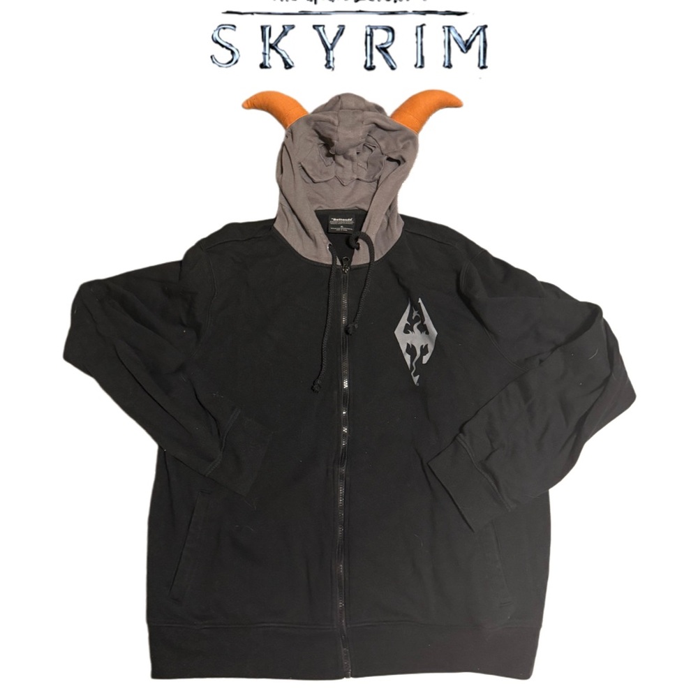 Skyrim Black and Orange Hoodie